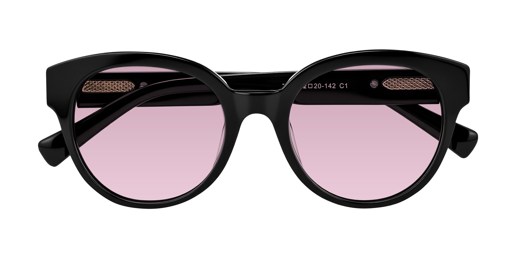 Folded Front of Zipa in Black with Light Wine Tinted Lenses