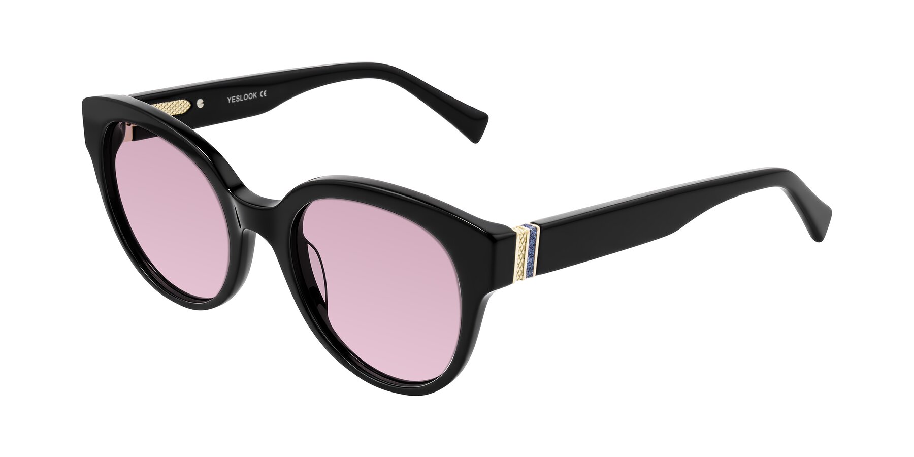 Angle of Zipa in Black with Light Wine Tinted Lenses