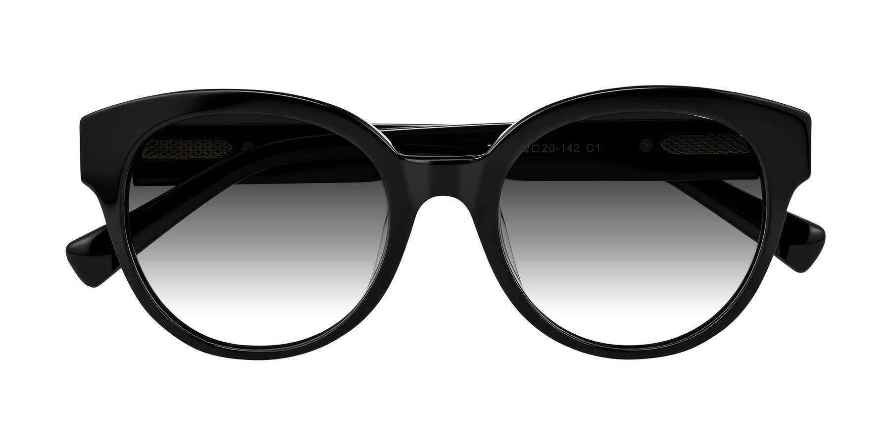 Folded Front of Zipa in Black with Gray Gradient Lenses
