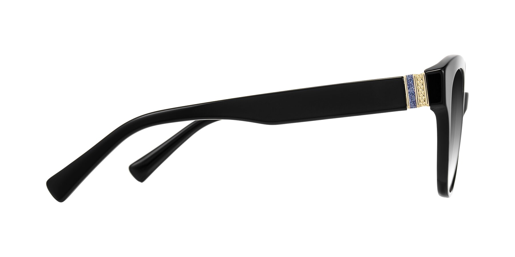 Side of Zipa in Black with Gray Gradient Lenses
