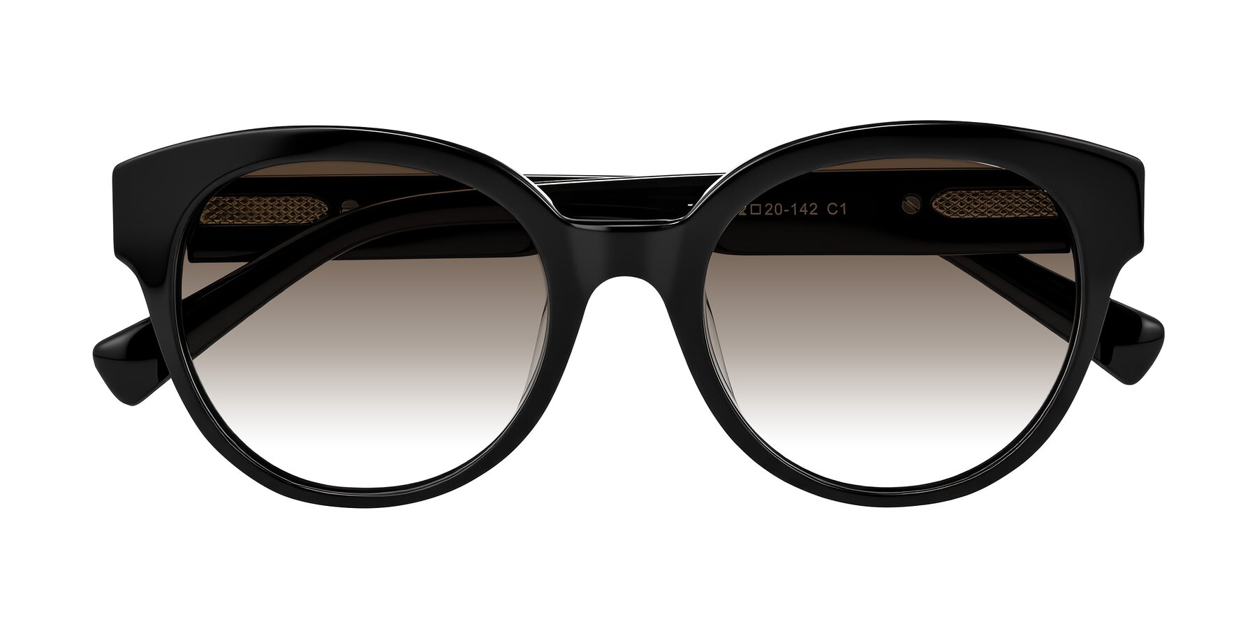 Folded Front of Zipa in Black with Brown Gradient Lenses