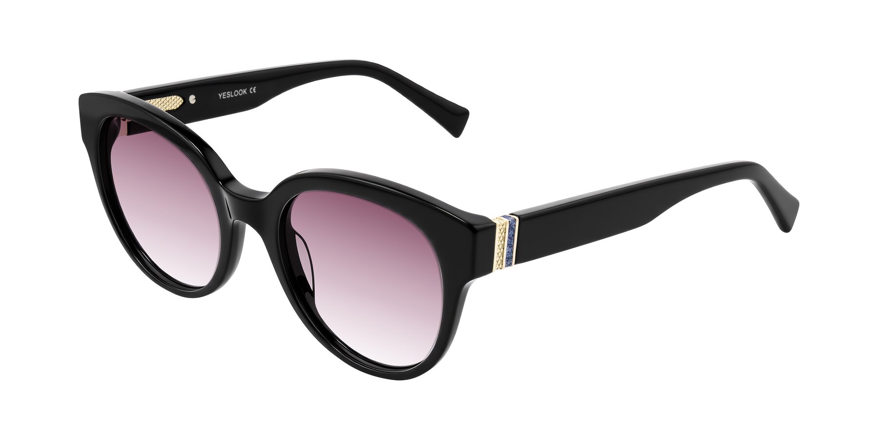 Angle of Zipa in Black with Wine Gradient Lenses