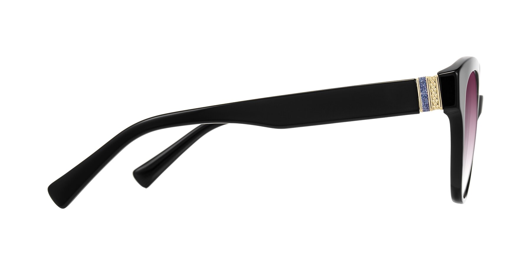 Side of Zipa in Black with Wine Gradient Lenses