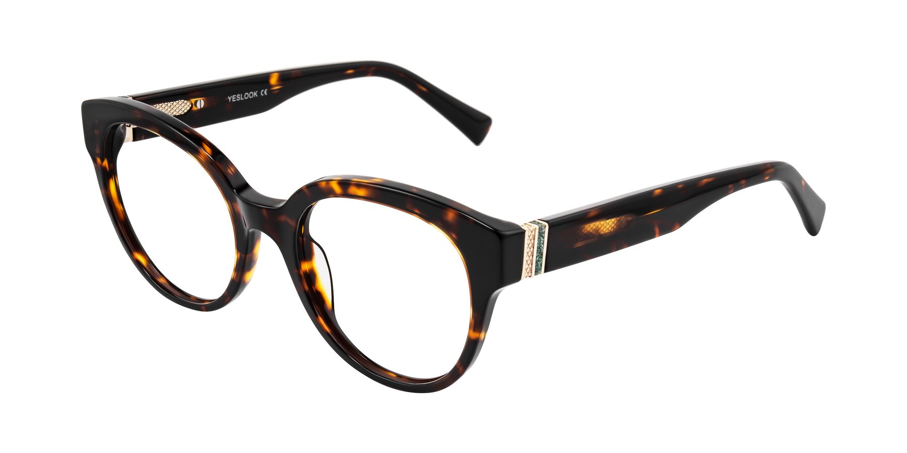 Angle of Zipa in Tortoise with Clear Eyeglass Lenses