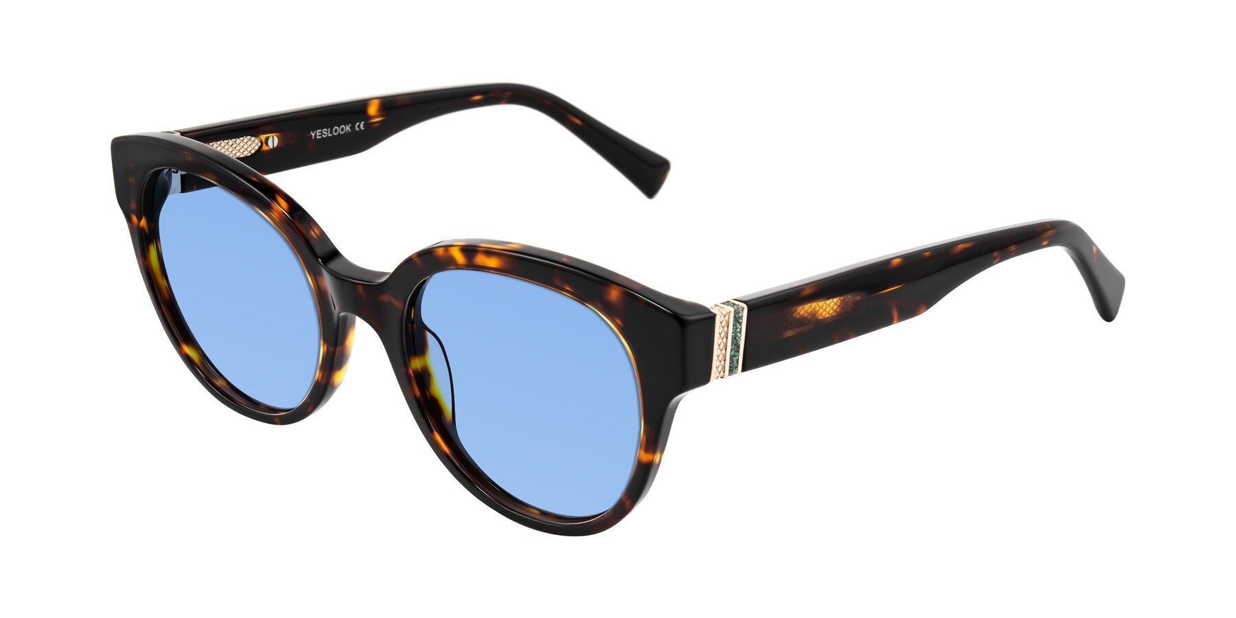Angle of Zipa in Tortoise with Medium Blue Tinted Lenses