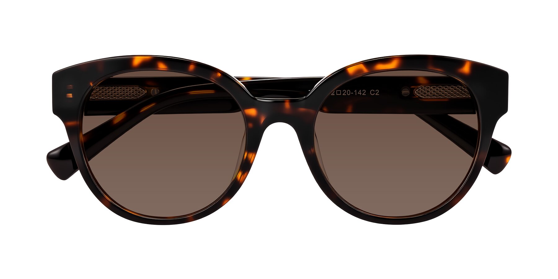 Folded Front of Zipa in Tortoise with Brown Tinted Lenses