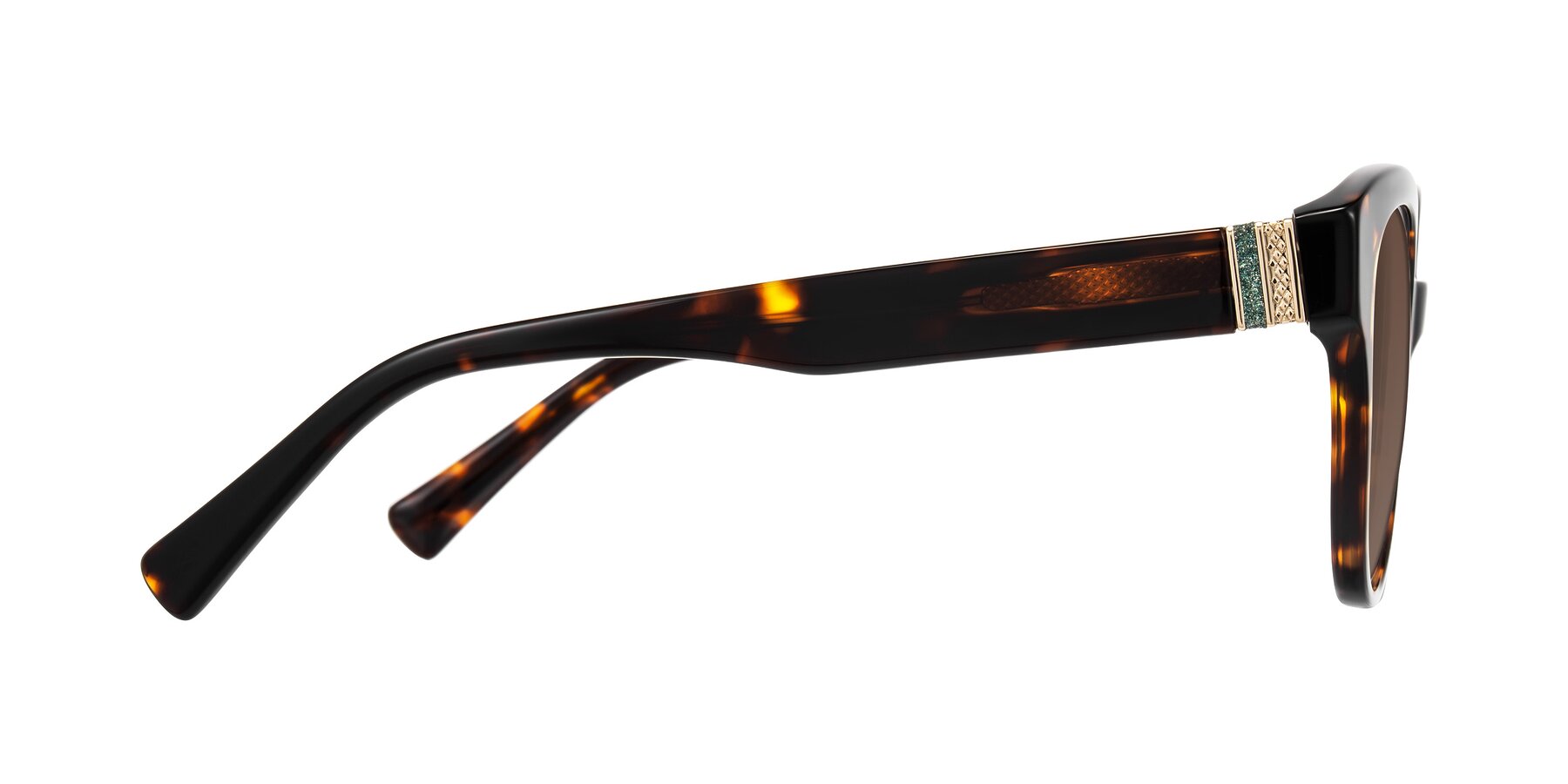 Side of Zipa in Tortoise with Brown Tinted Lenses
