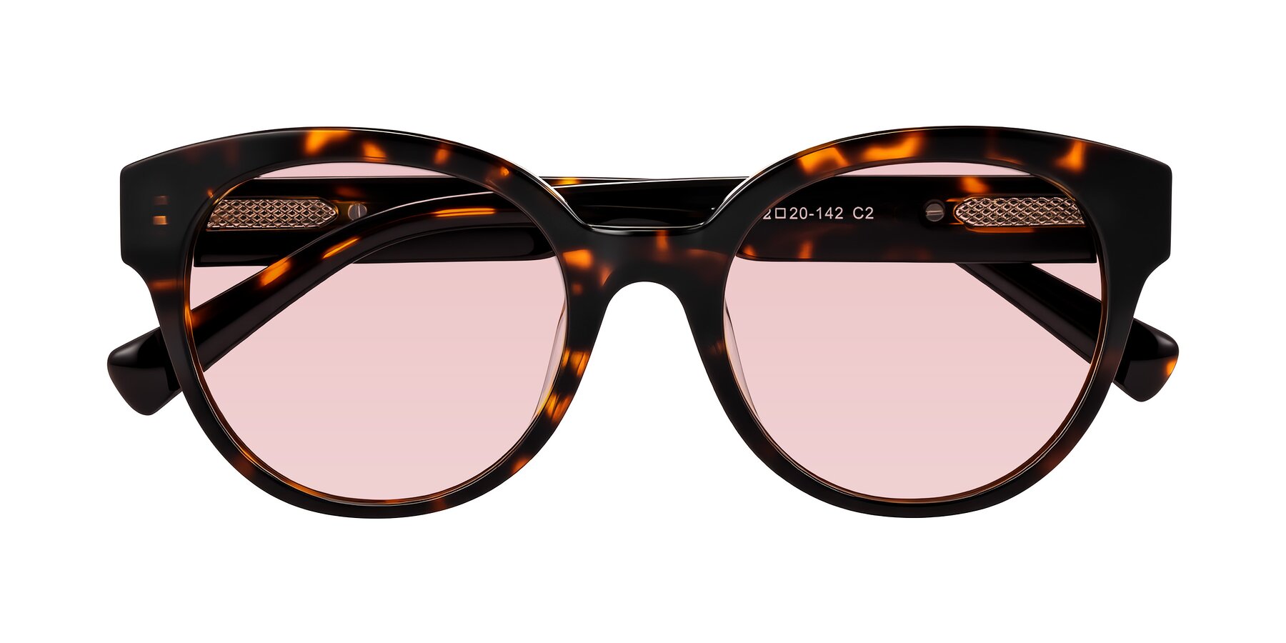 Folded Front of Zipa in Tortoise with Light Garnet Tinted Lenses