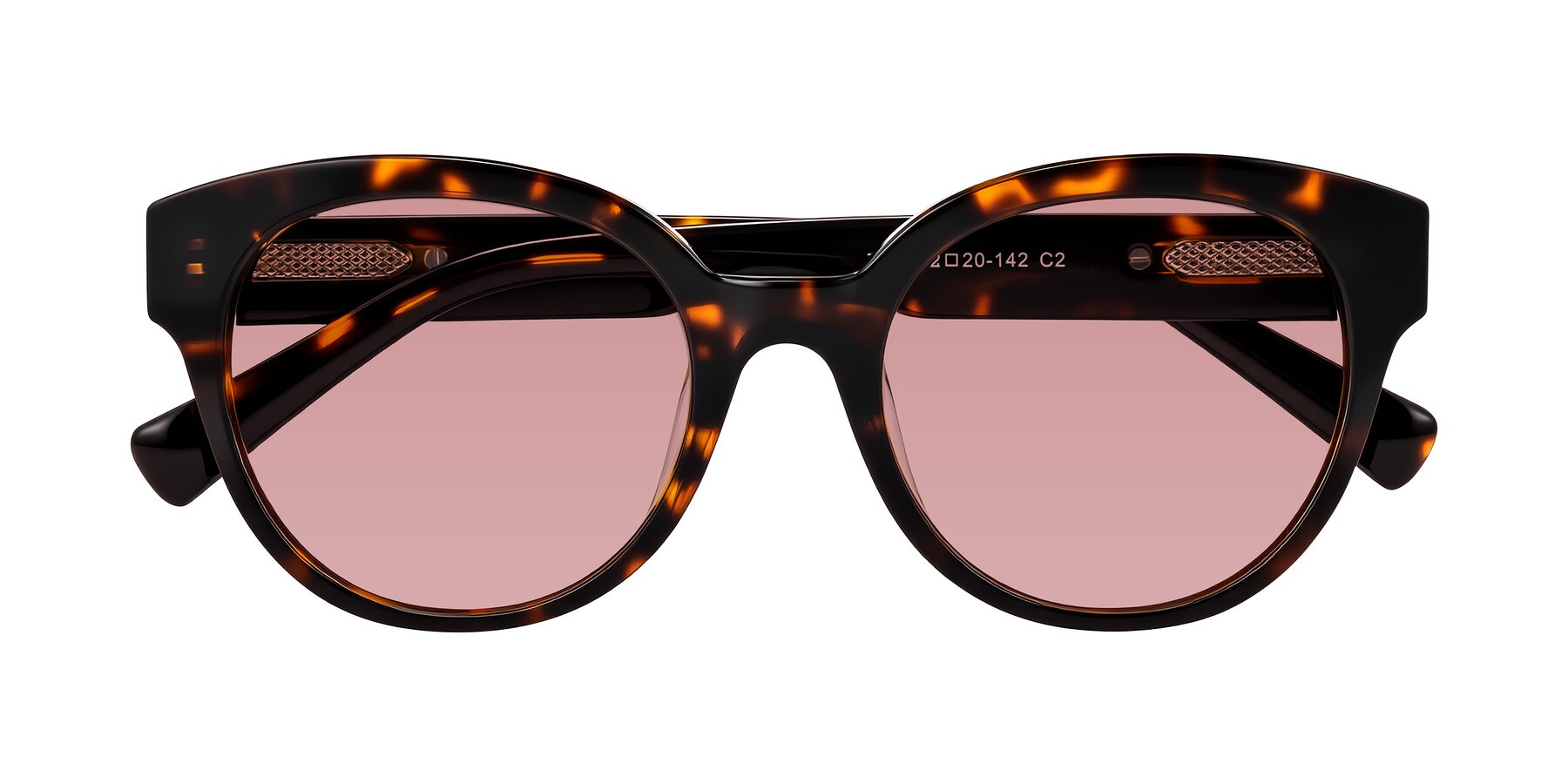 Folded Front of Zipa in Tortoise with Medium Garnet Tinted Lenses