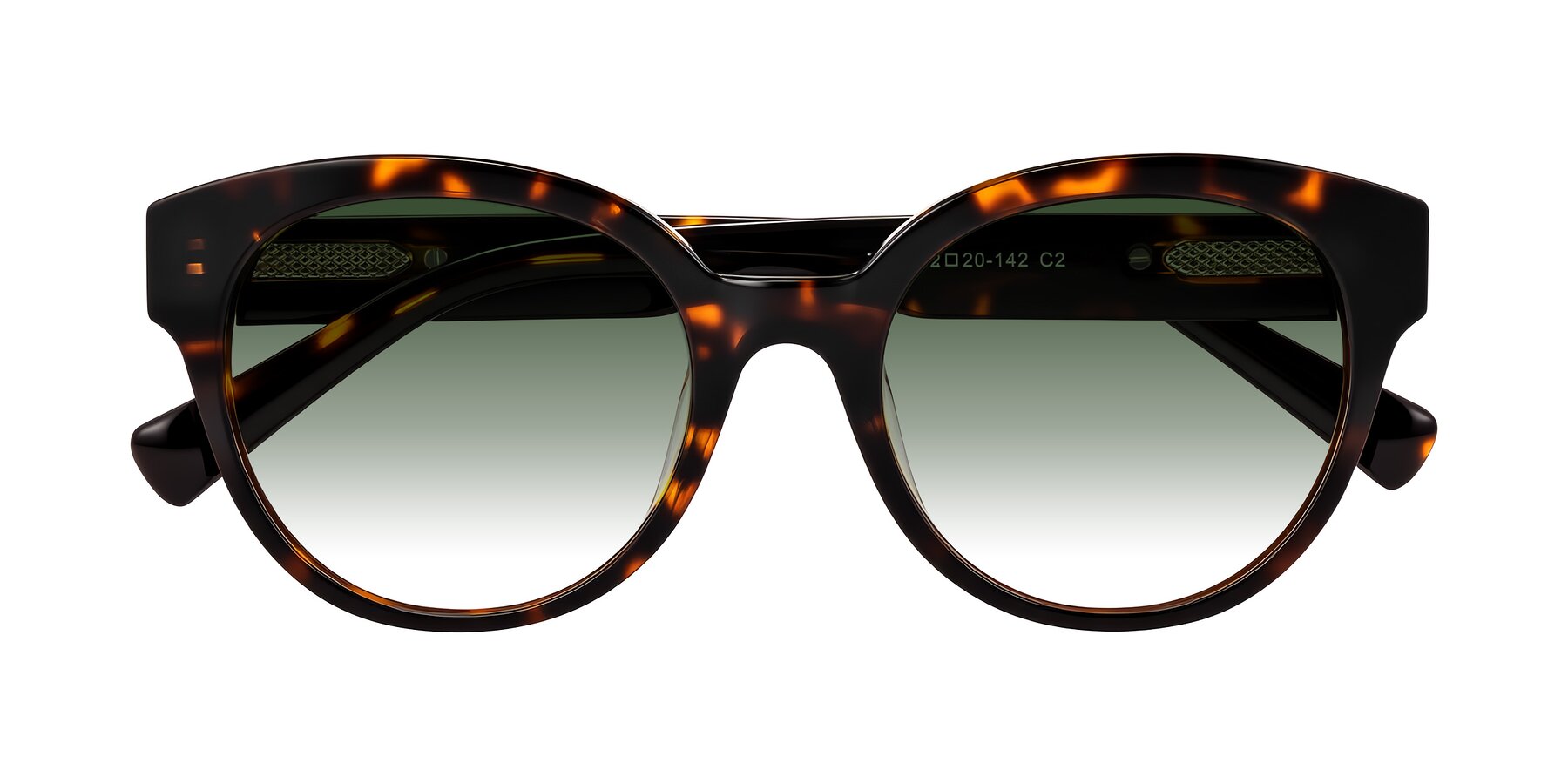 Folded Front of Zipa in Tortoise with Green Gradient Lenses
