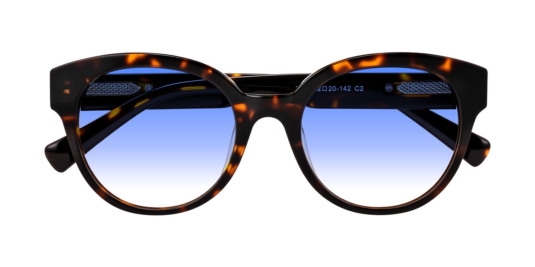 Folded Front of Zipa in Tortoise with Blue Gradient Lenses