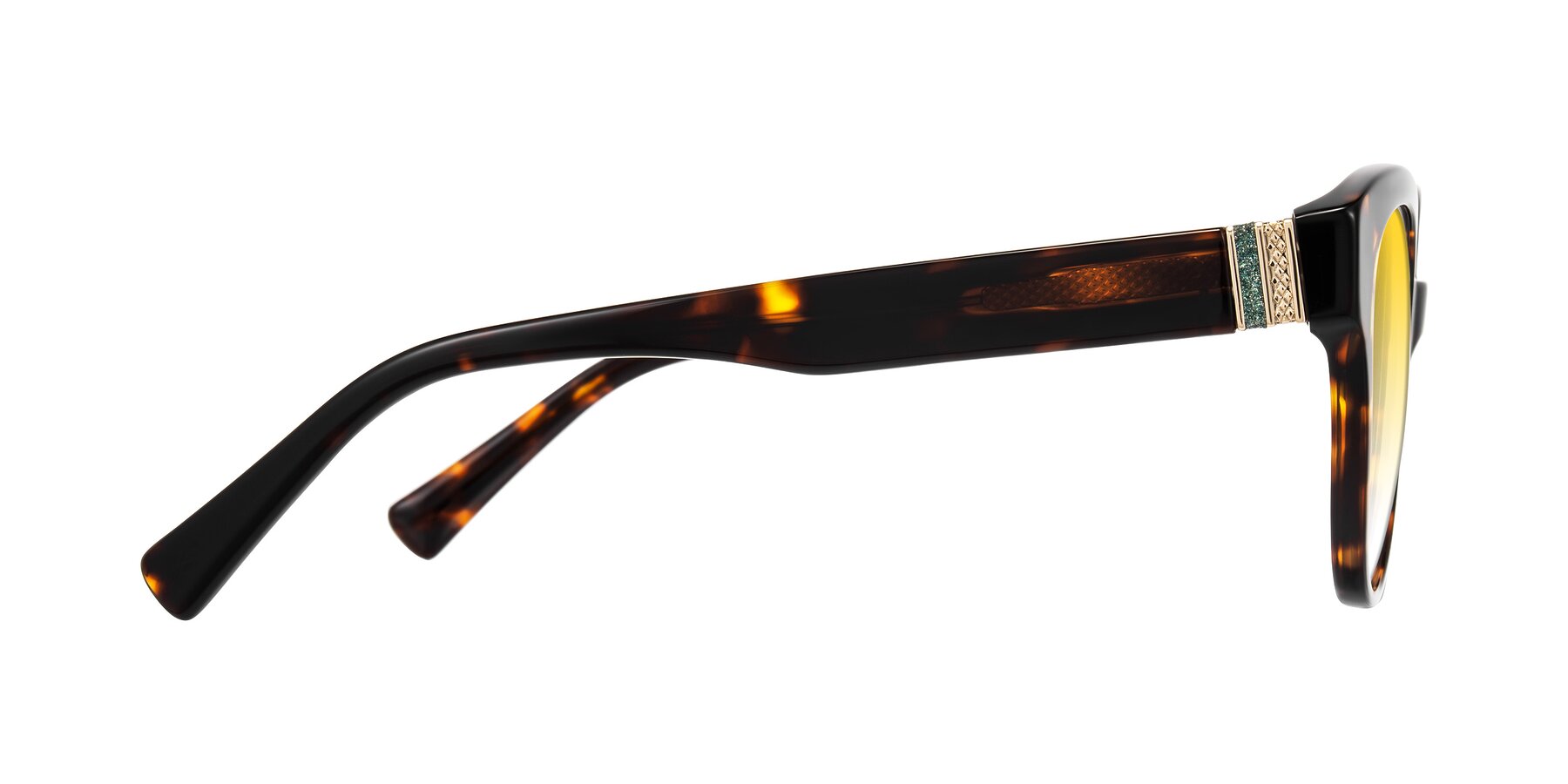 Side of Zipa in Tortoise with Yellow Gradient Lenses
