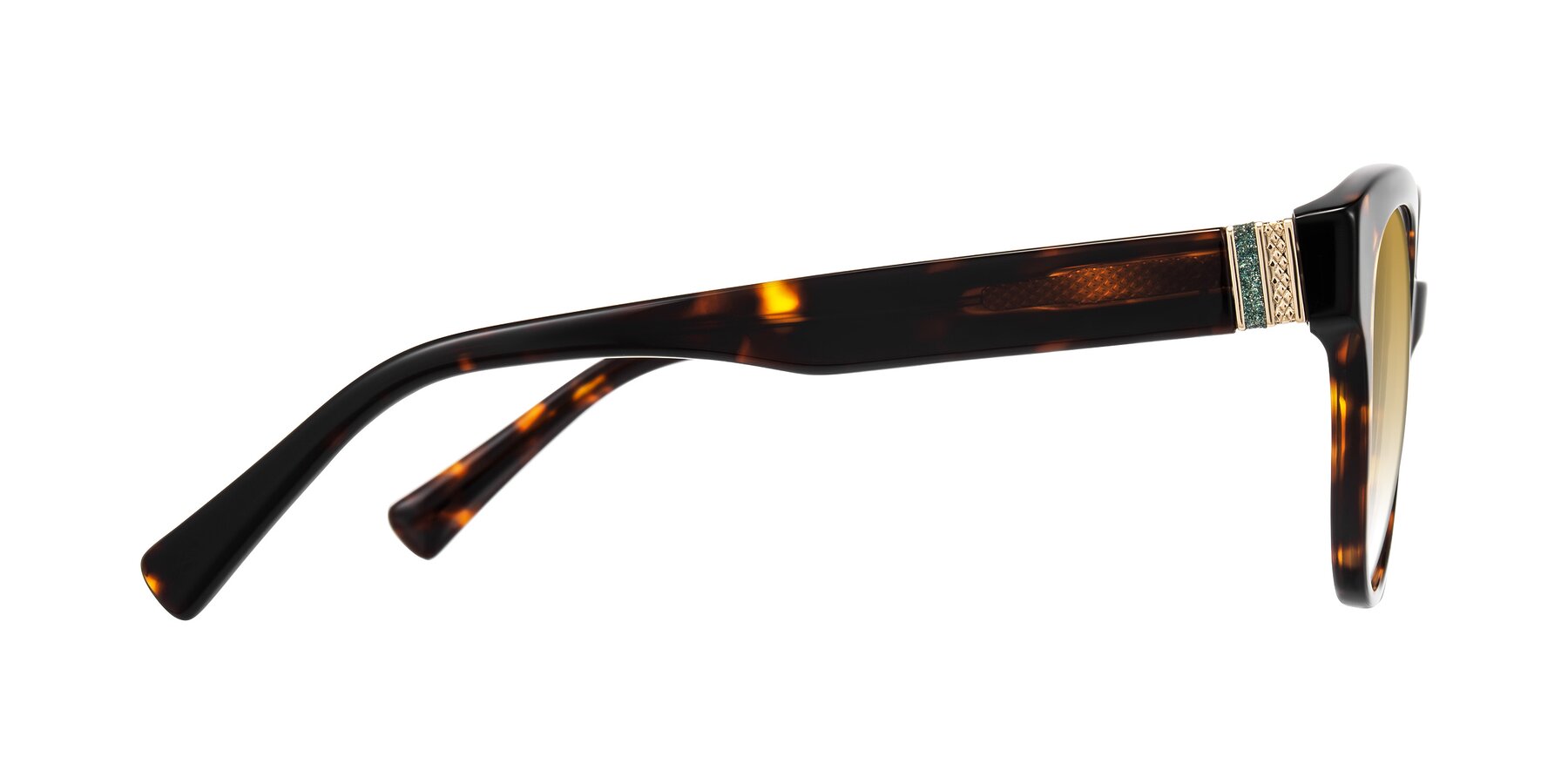 Side of Zipa in Tortoise with Champagne Gradient Lenses