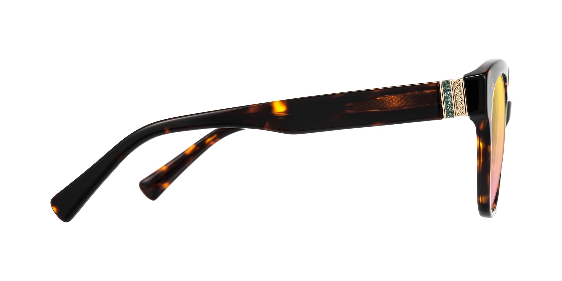 Side of Zipa in Tortoise with Yellow / Pink Gradient Lenses