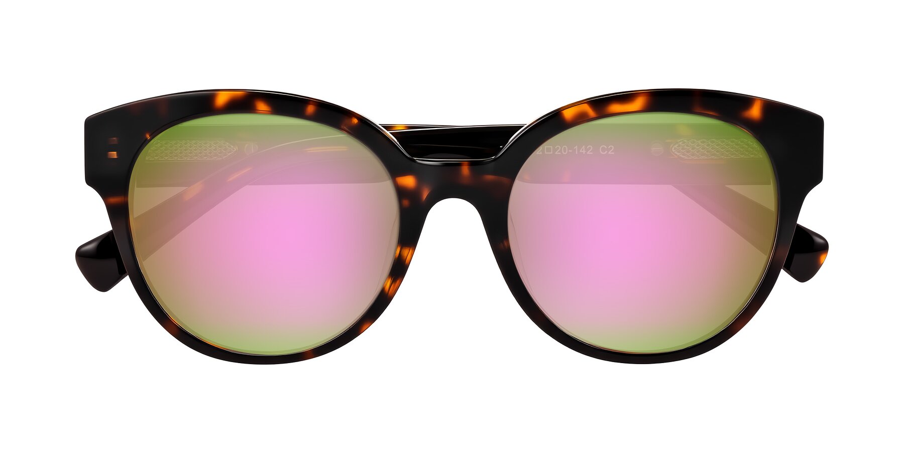 Folded Front of Zipa in Tortoise with Pink Mirrored Lenses