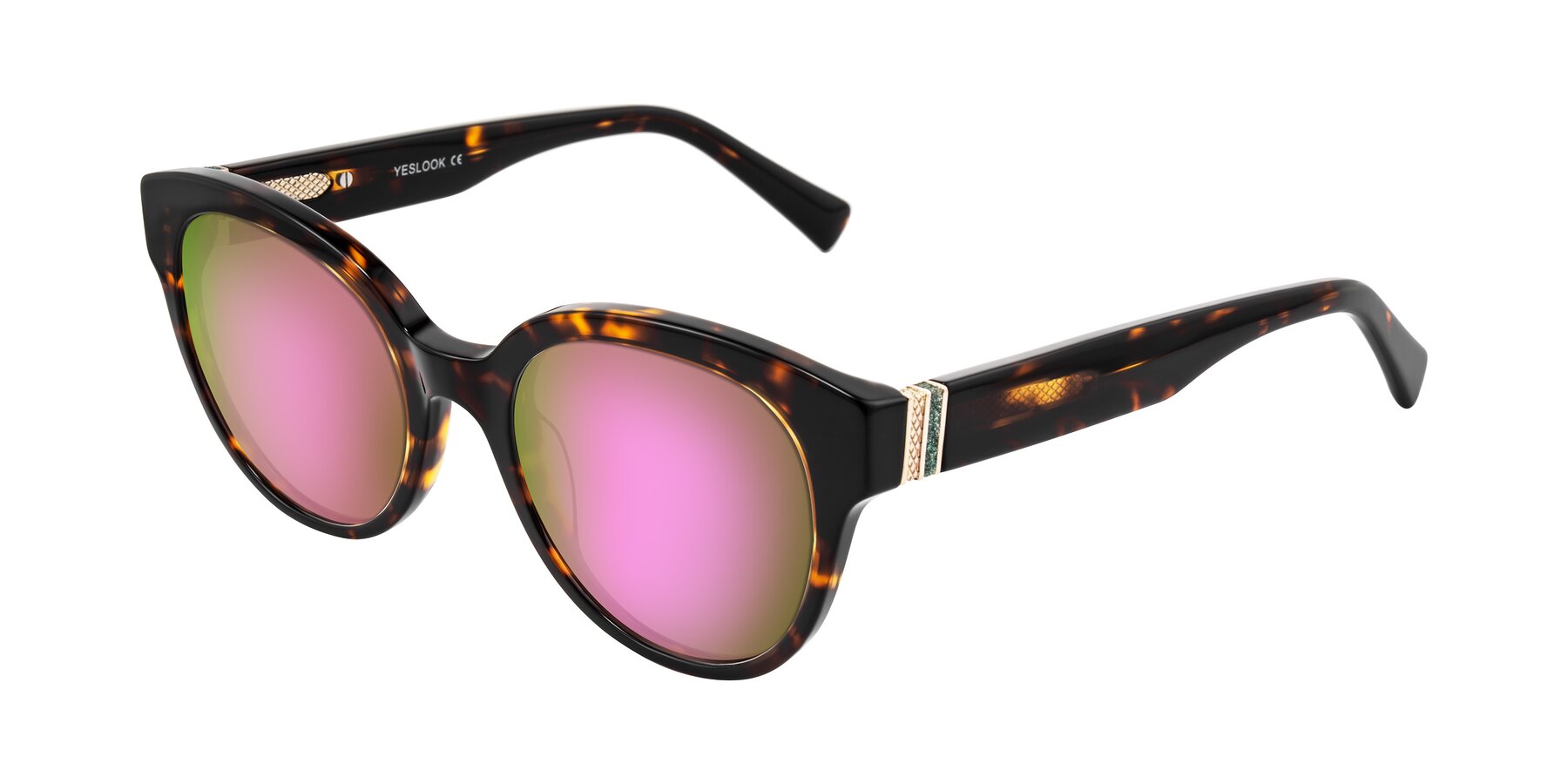 Angle of Zipa in Tortoise with Pink Mirrored Lenses