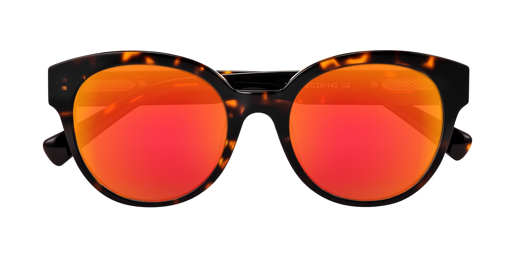Folded Front of Zipa in Tortoise with Red Gold Mirrored Lenses