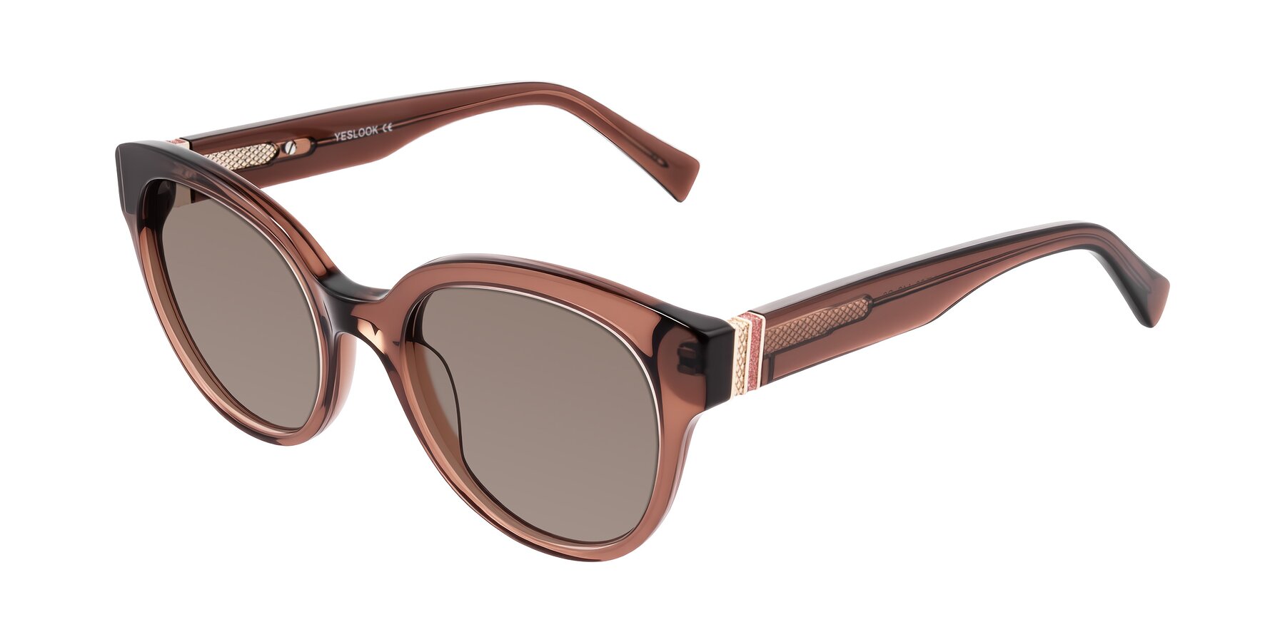 Angle of Zipa in Translucent Brown with Medium Brown Tinted Lenses