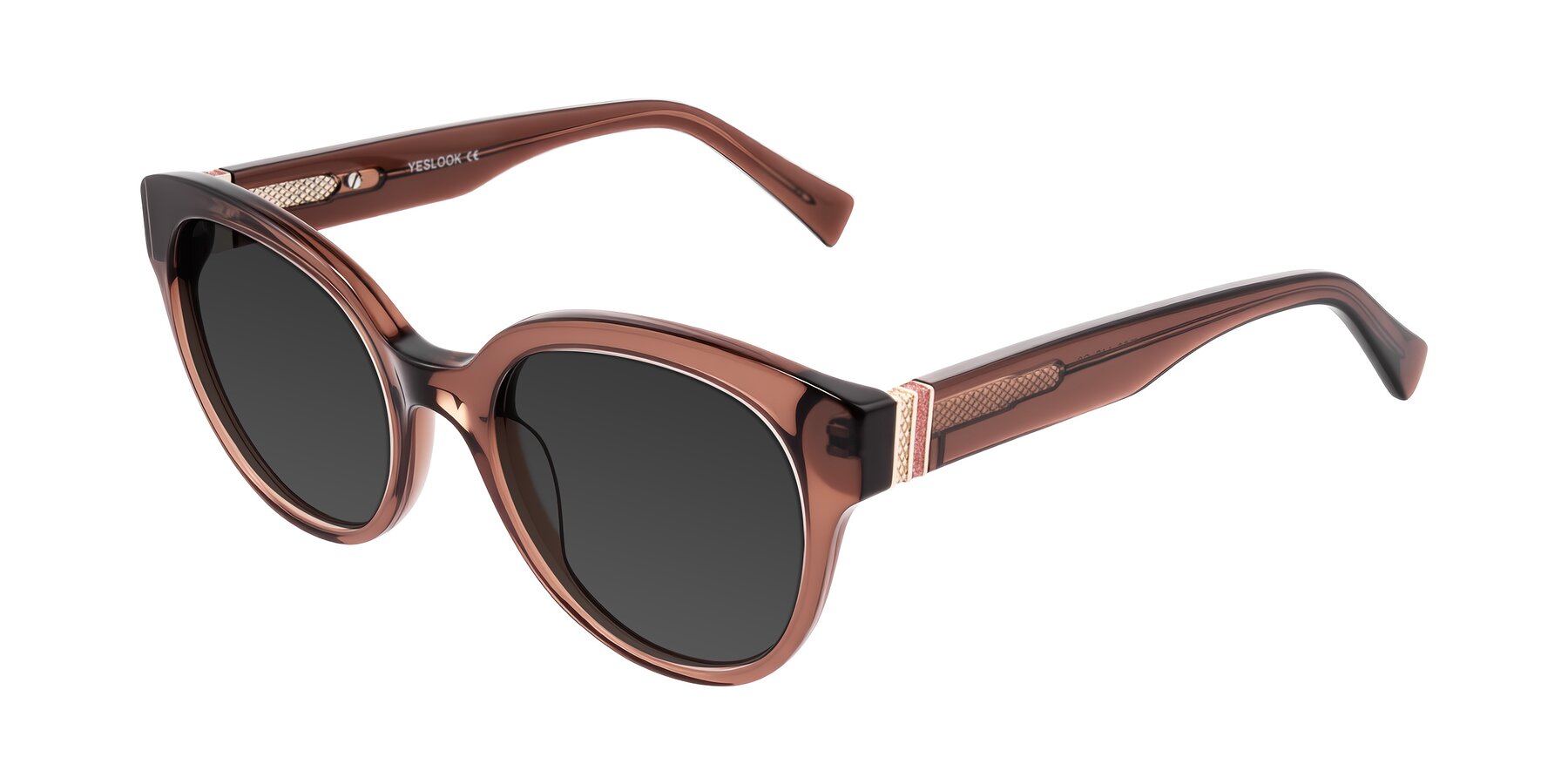 Angle of Zipa in Translucent Brown with Gray Tinted Lenses