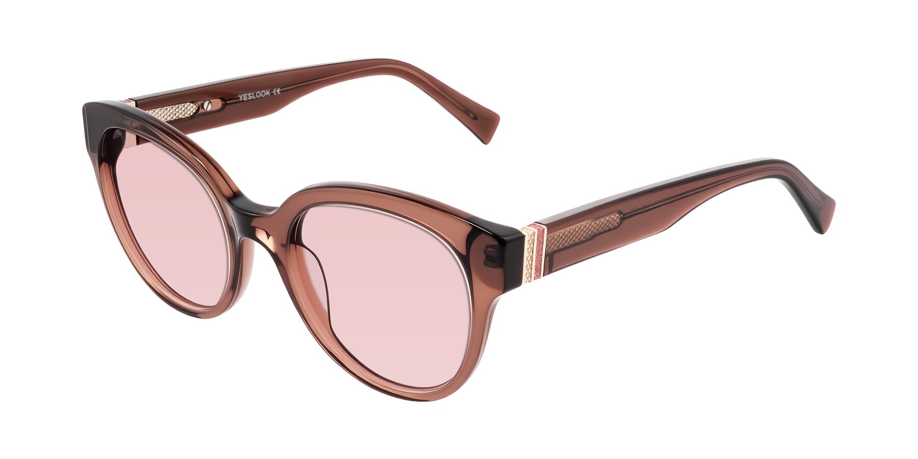 Angle of Zipa in Translucent Brown with Light Garnet Tinted Lenses