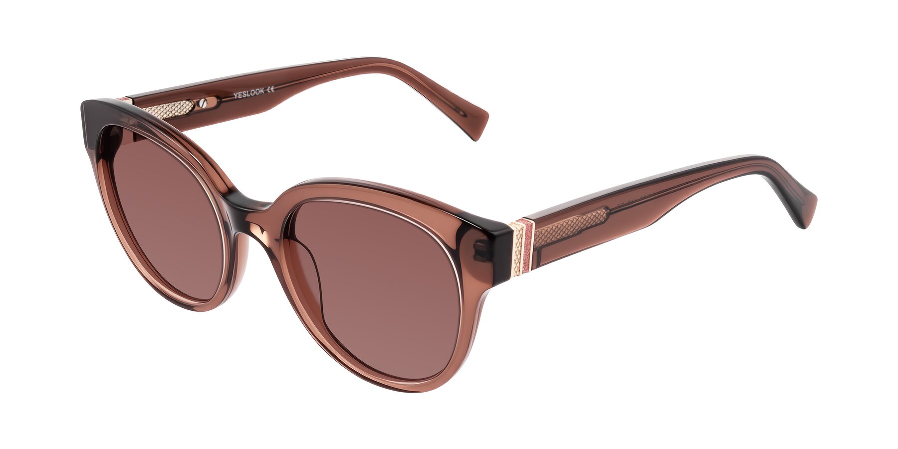 Angle of Zipa in Translucent Brown with Garnet Tinted Lenses