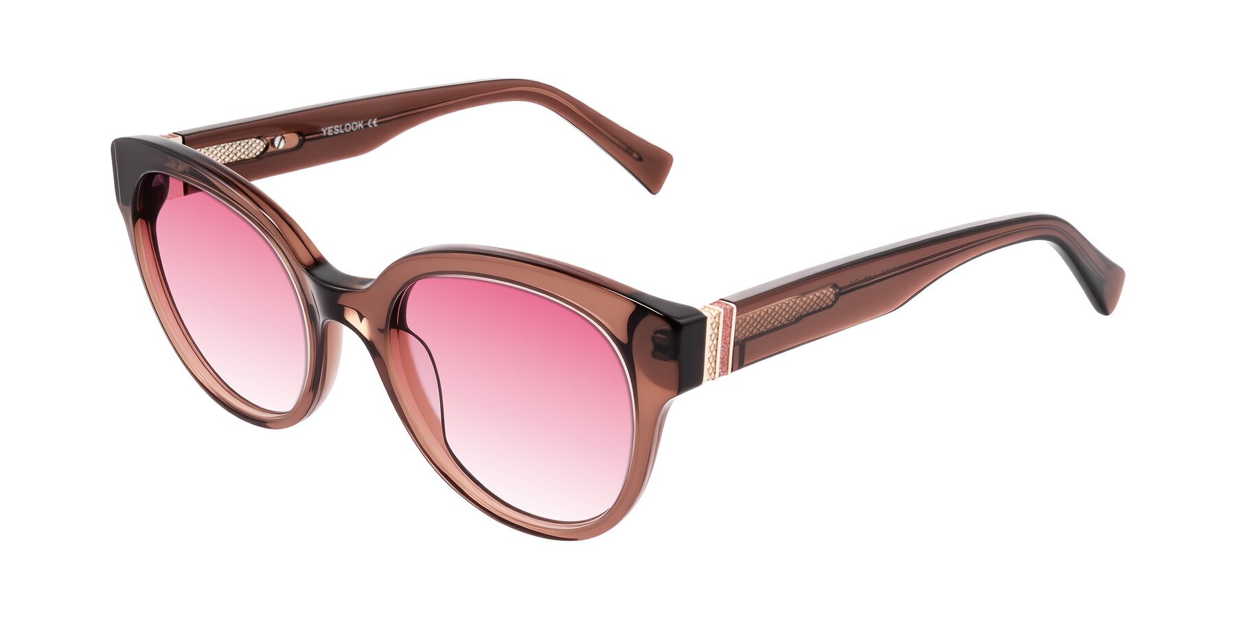 Angle of Zipa in Translucent Brown with Pink Gradient Lenses