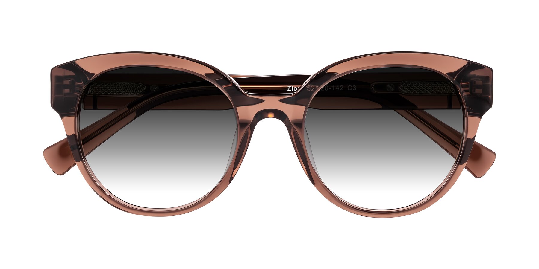 Folded Front of Zipa in Translucent Brown with Gray Gradient Lenses