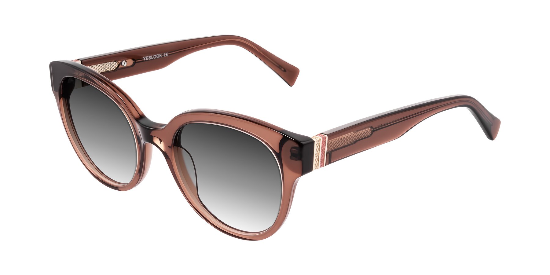 Angle of Zipa in Translucent Brown with Gray Gradient Lenses
