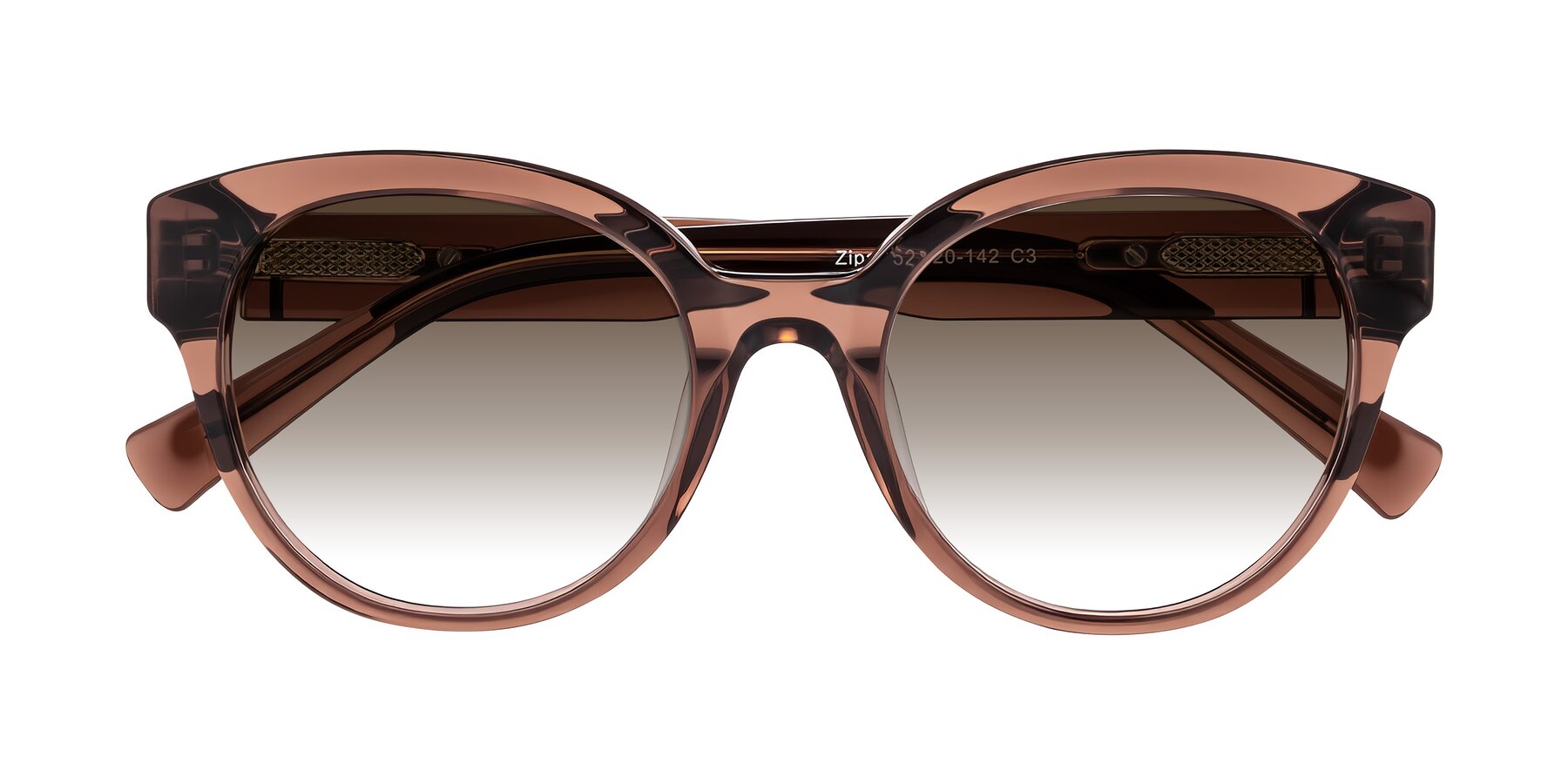 Folded Front of Zipa in Translucent Brown with Brown Gradient Lenses