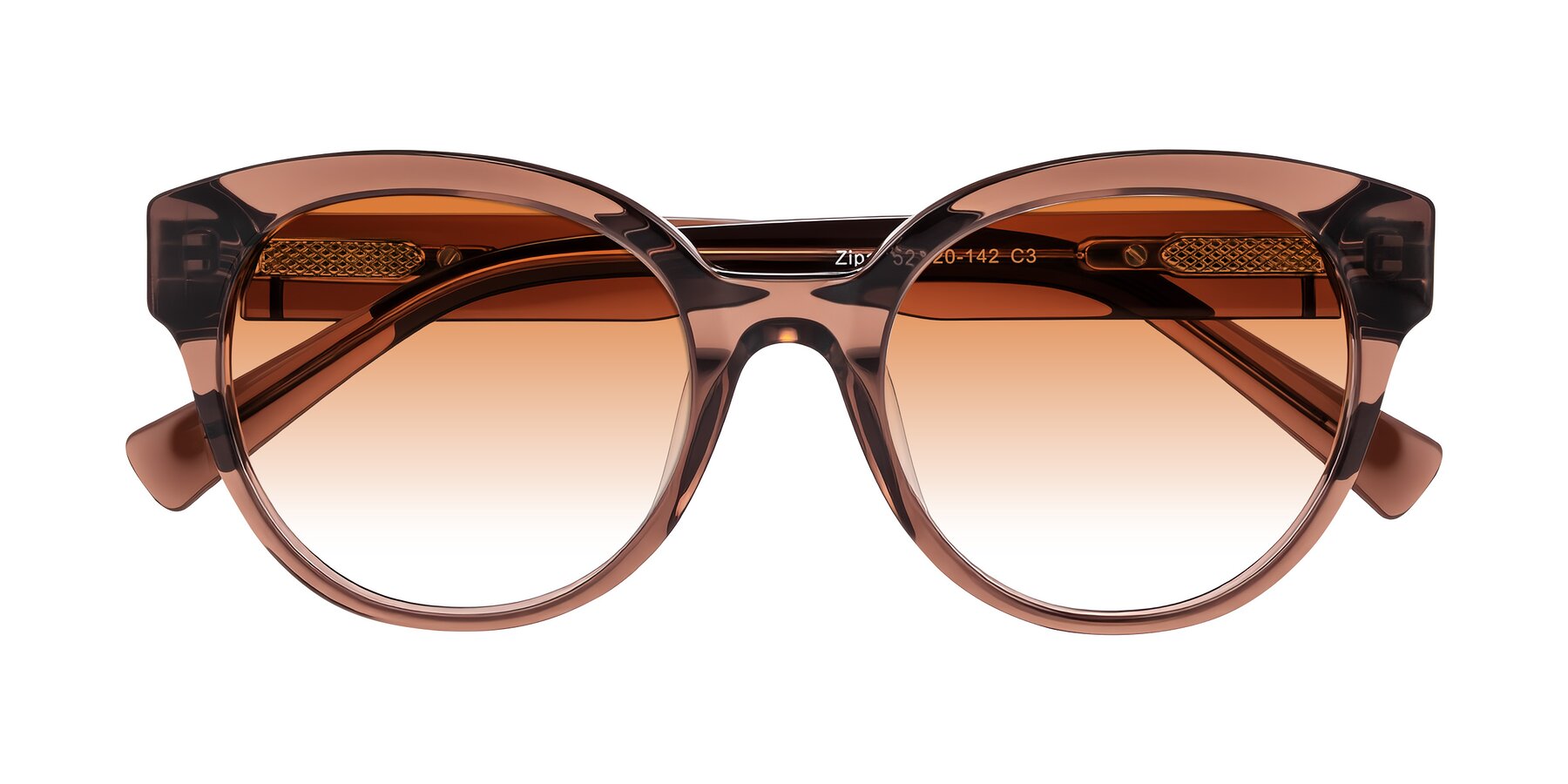 Folded Front of Zipa in Translucent Brown with Orange Gradient Lenses