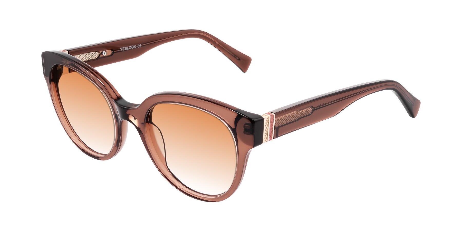 Angle of Zipa in Translucent Brown with Orange Gradient Lenses