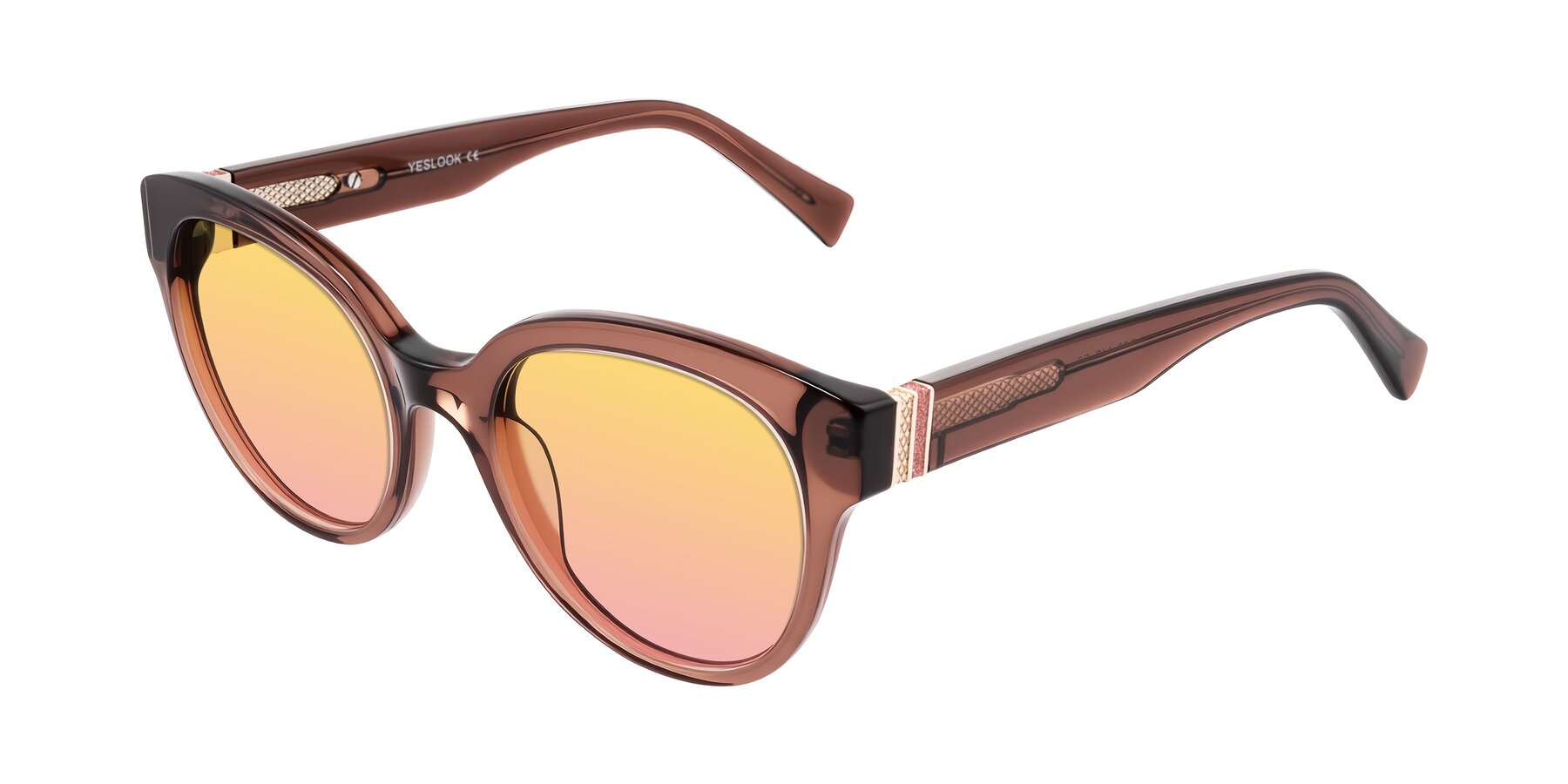 Angle of Zipa in Translucent Brown with Yellow / Pink Gradient Lenses