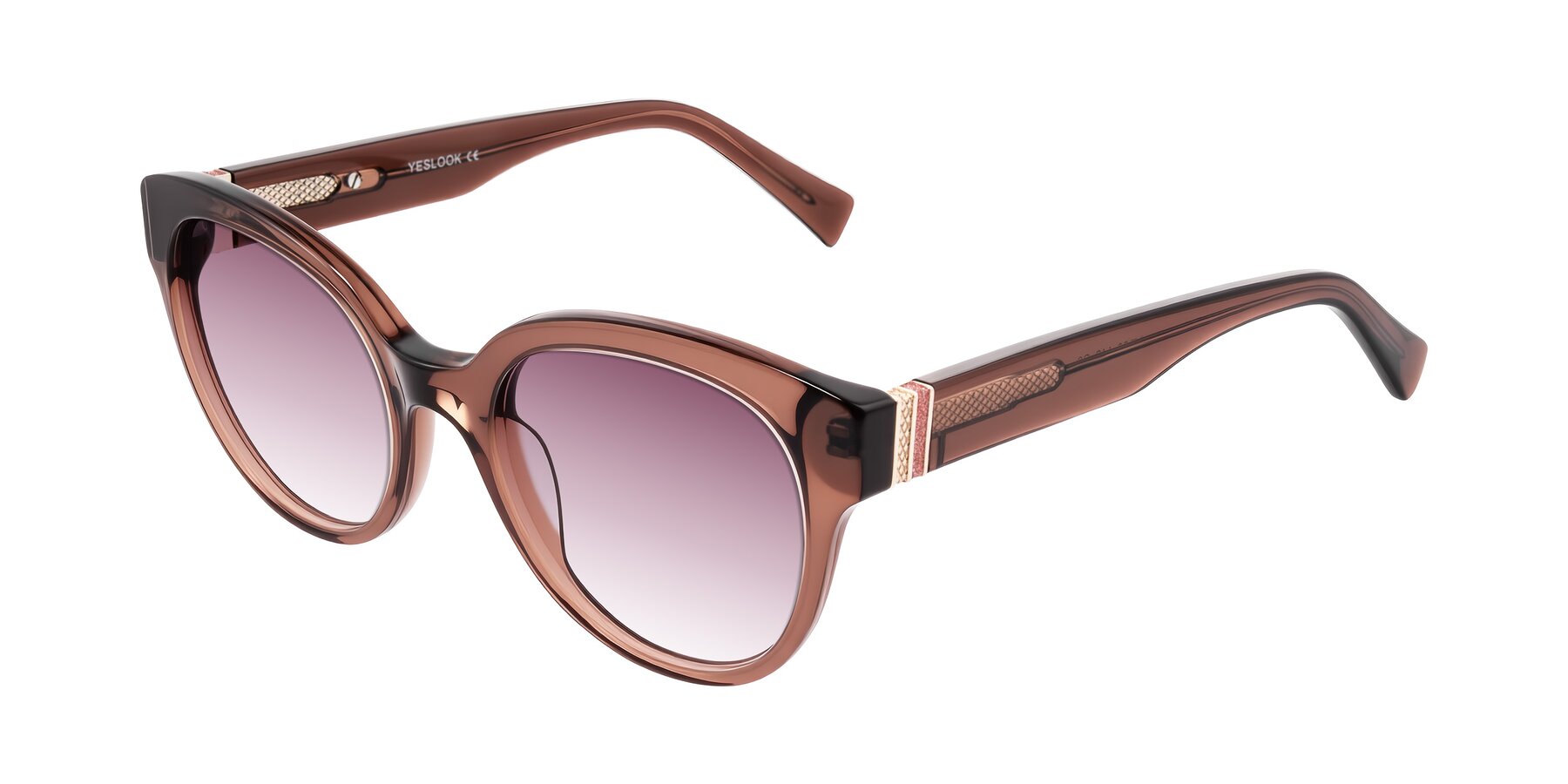 Angle of Zipa in Translucent Brown with Wine Gradient Lenses