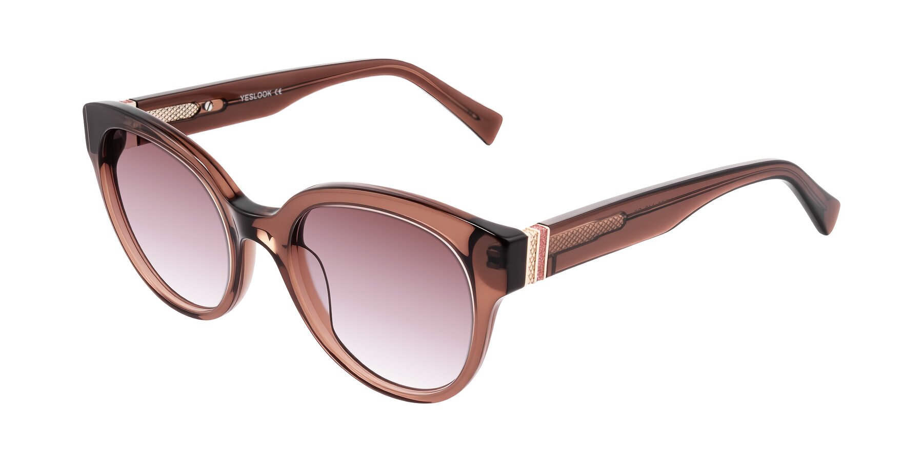 Angle of Zipa in Translucent Brown with Garnet Gradient Lenses