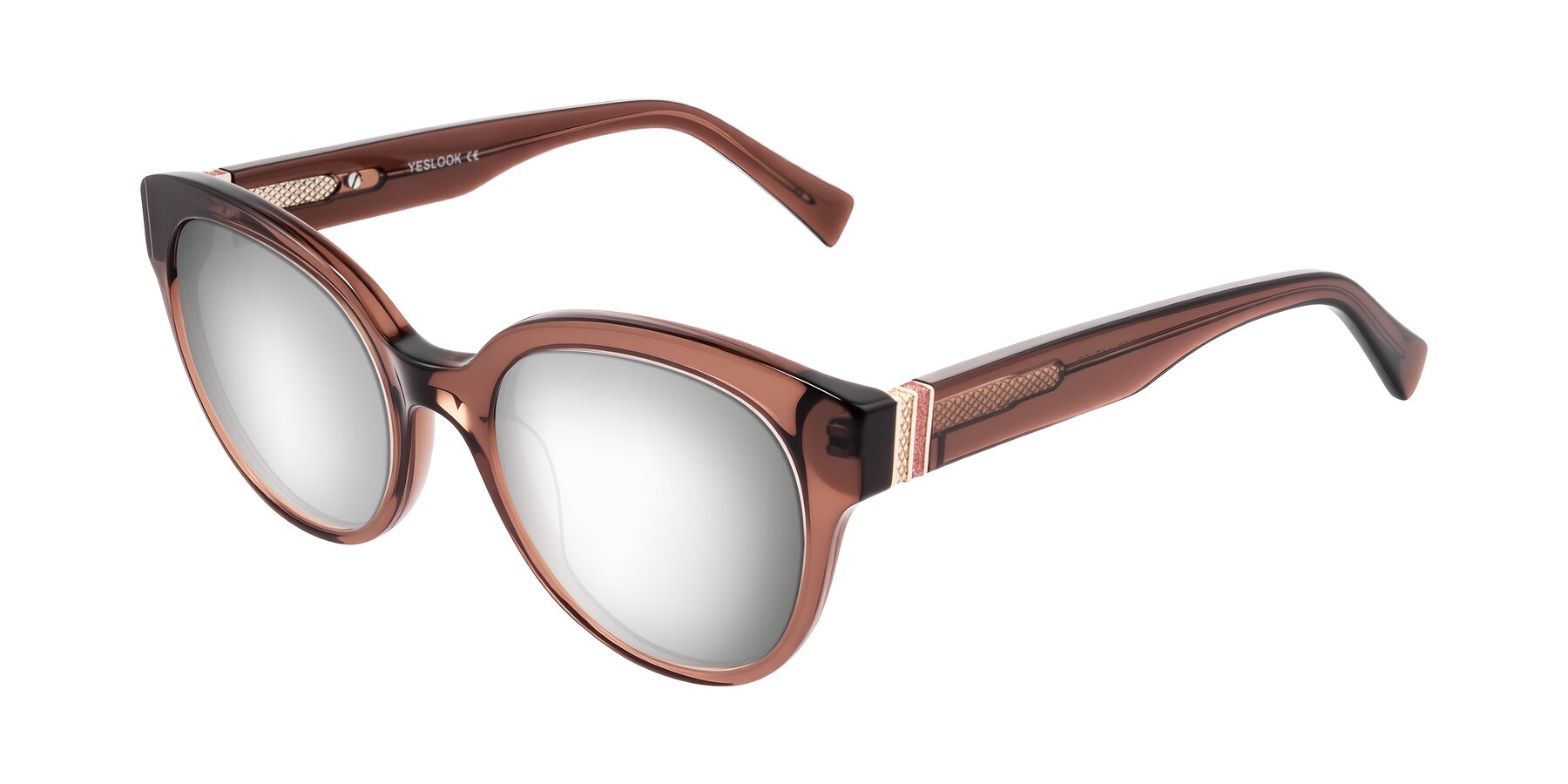Angle of Zipa in Translucent Brown with Silver Mirrored Lenses