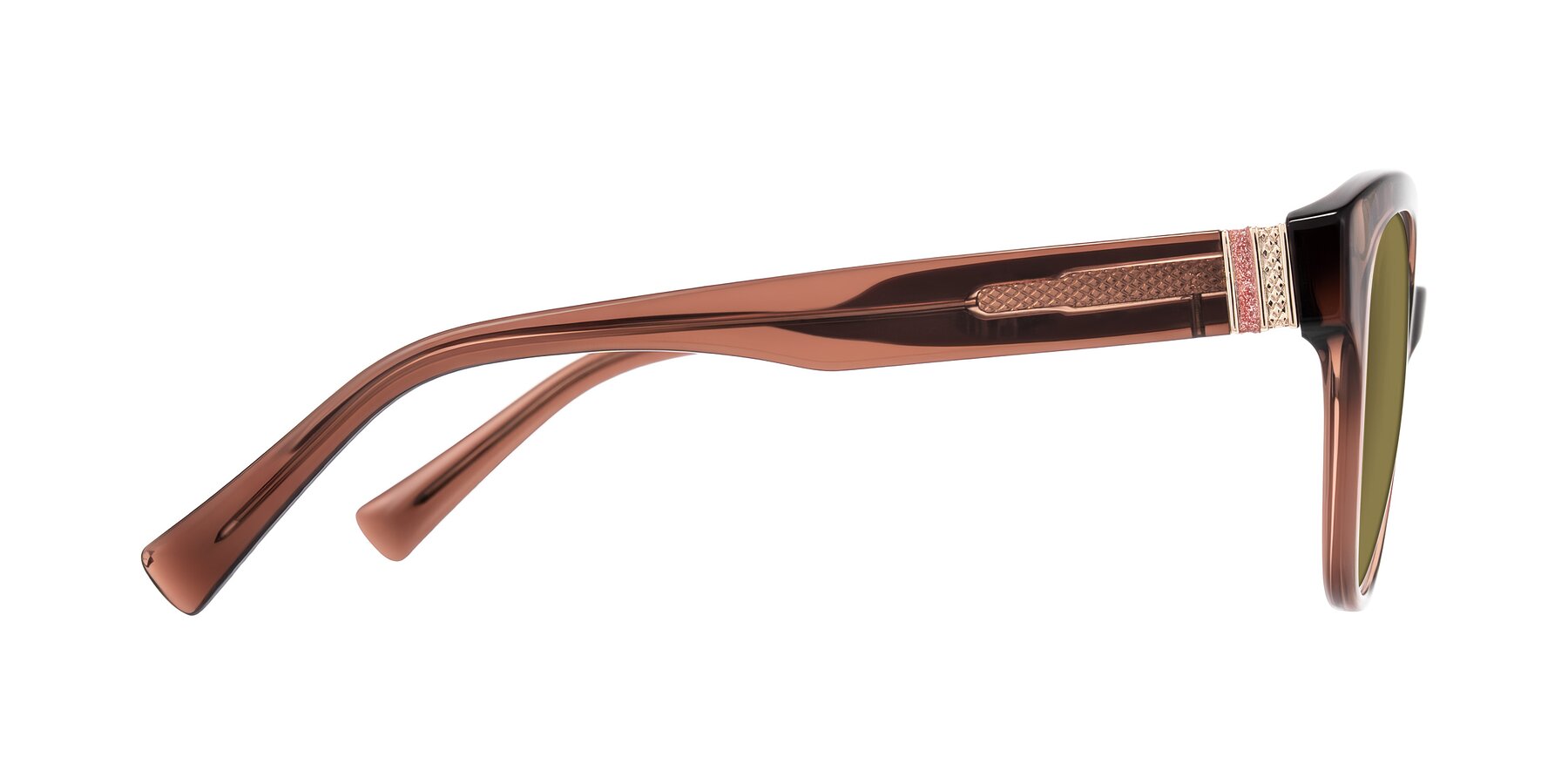 Side of Zipa in Translucent Brown with Brown Polarized Lenses
