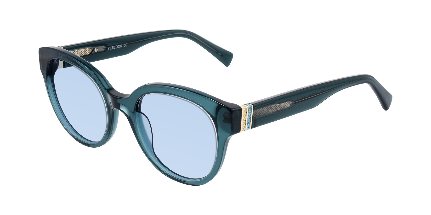 Angle of Zipa in Petrol Blue with Light Blue Tinted Lenses