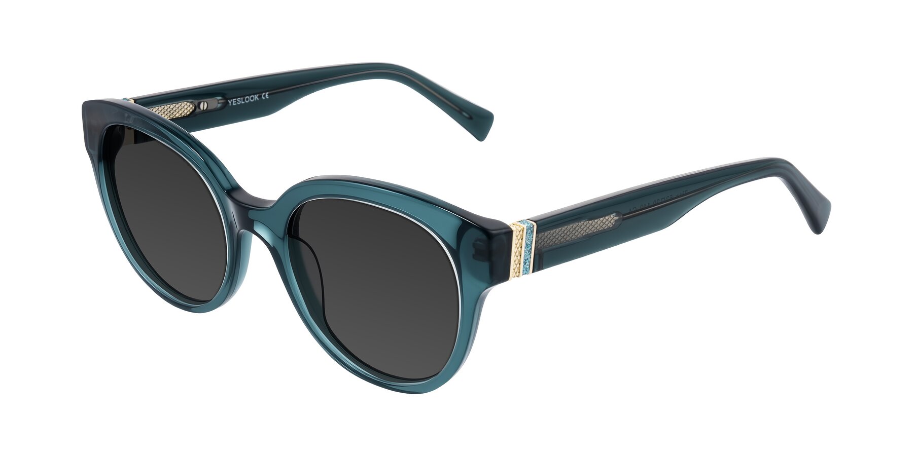 Angle of Zipa in Petrol Blue with Gray Tinted Lenses