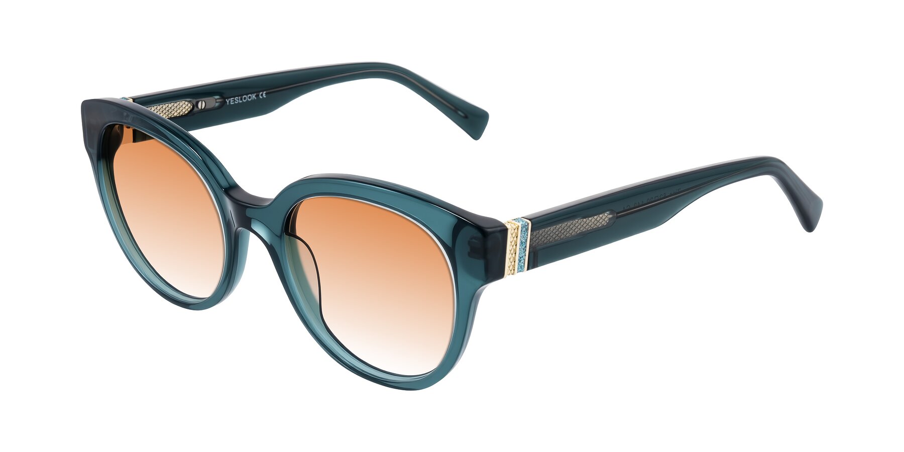 Angle of Zipa in Petrol Blue with Orange Gradient Lenses