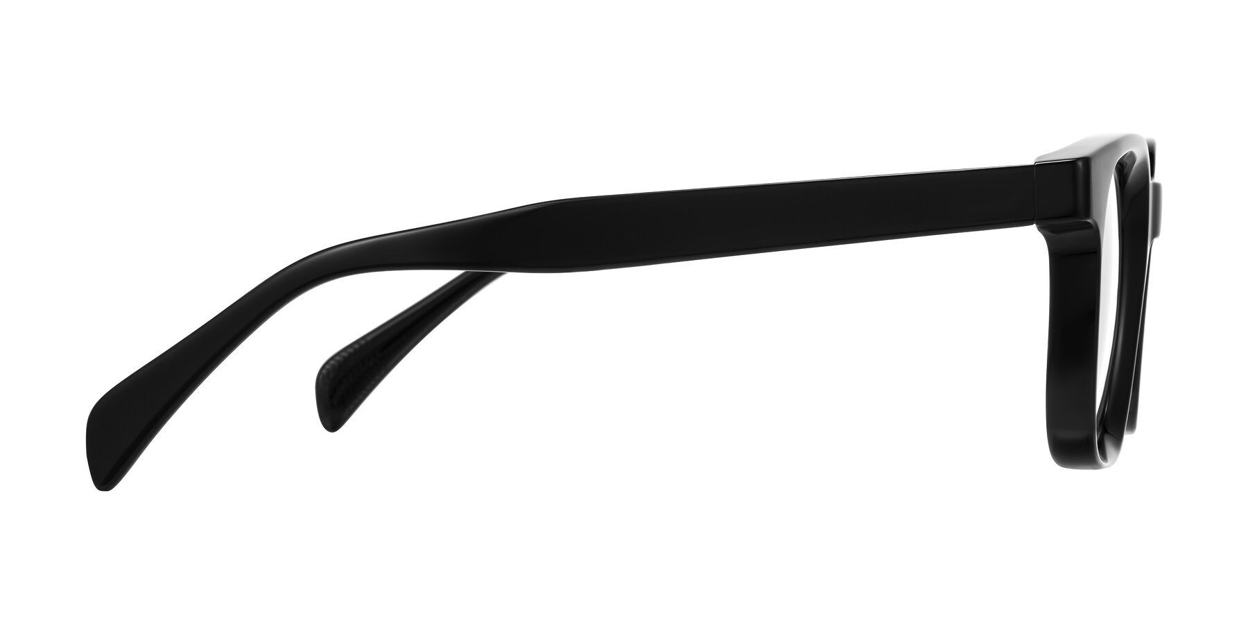 Side of Mysterious in Black with Clear Eyeglass Lenses