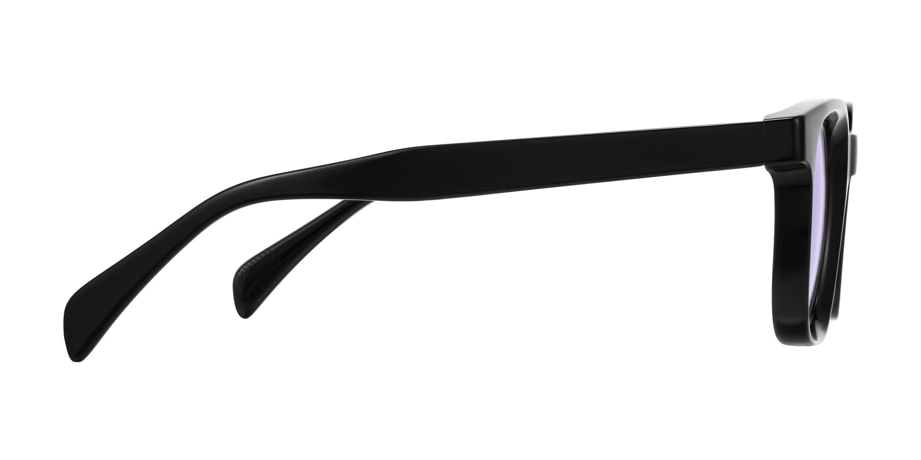 Side of Mysterious in Black with Light Purple Tinted Lenses