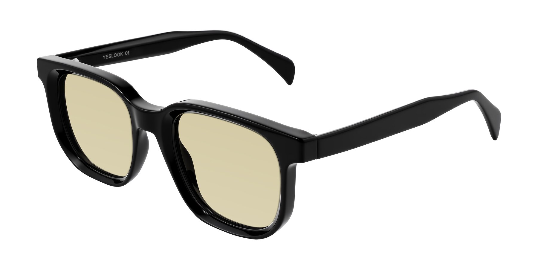 Angle of Mysterious in Black with Light Champagne Tinted Lenses