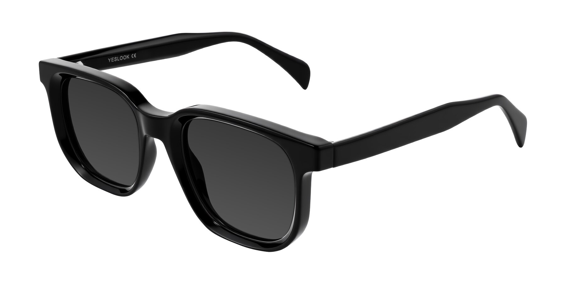 Angle of Mysterious in Black with Gray Tinted Lenses