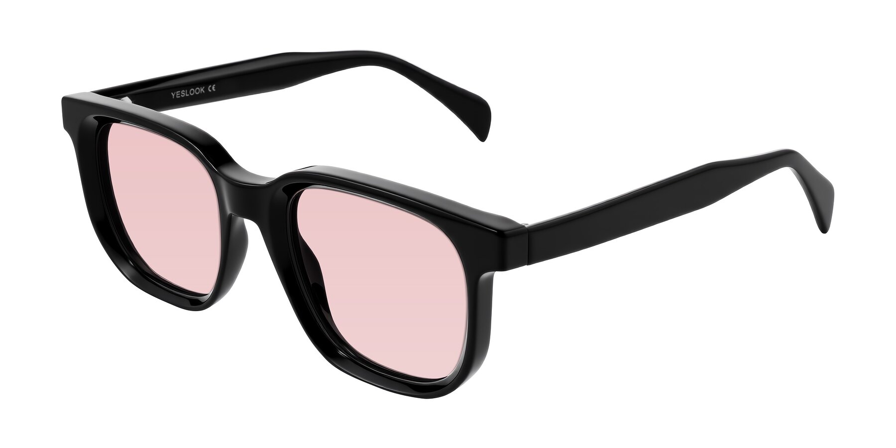 Angle of Mysterious in Black with Light Garnet Tinted Lenses