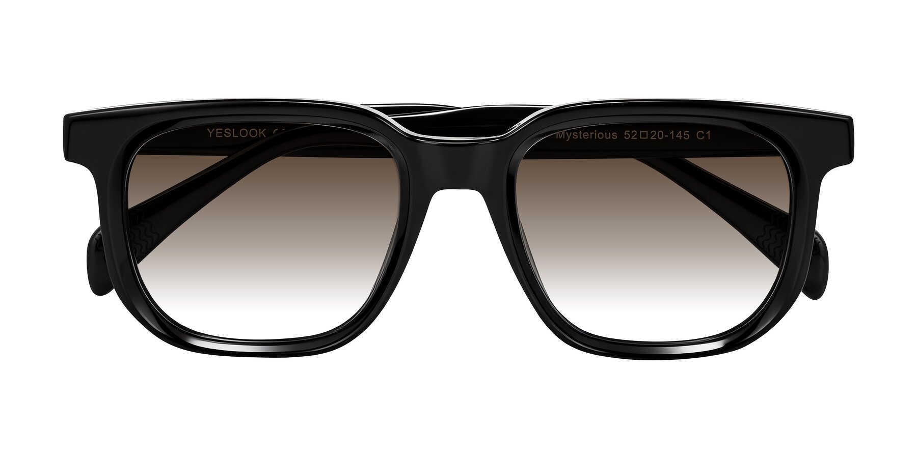 Folded Front of Mysterious in Black with Brown Gradient Lenses