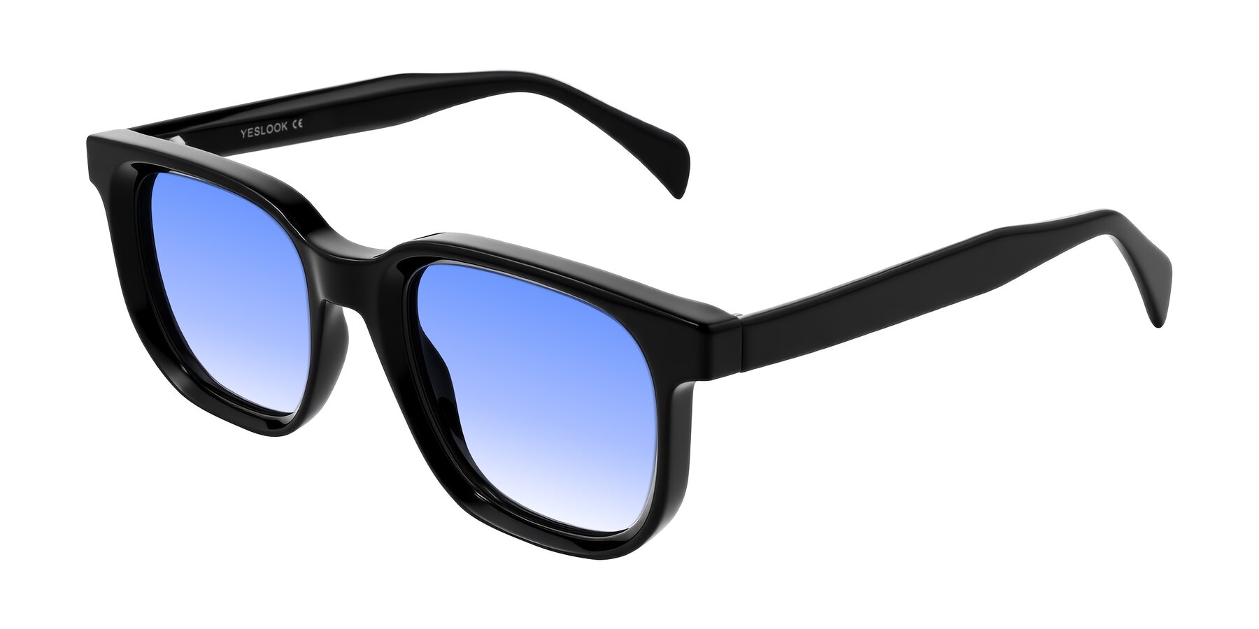 Angle of Mysterious in Black with Blue Gradient Lenses