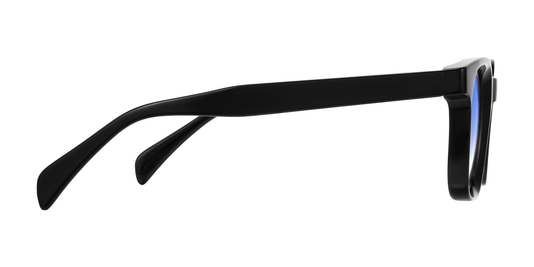 Side of Mysterious in Black with Blue Gradient Lenses