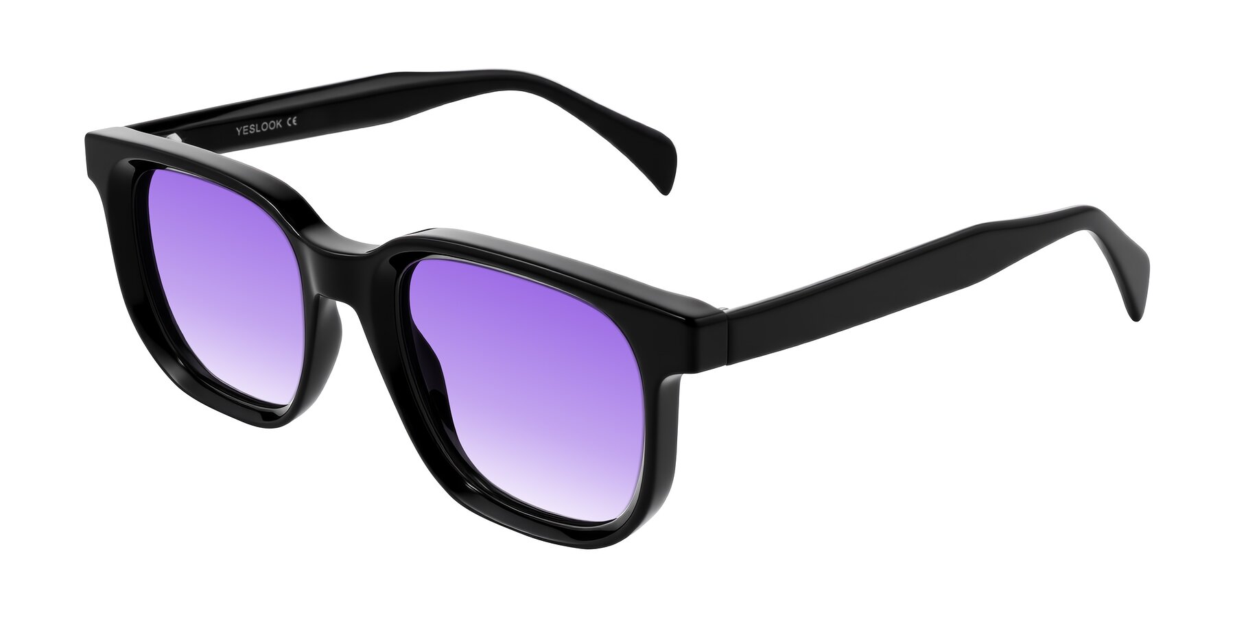 Angle of Mysterious in Black with Purple Gradient Lenses