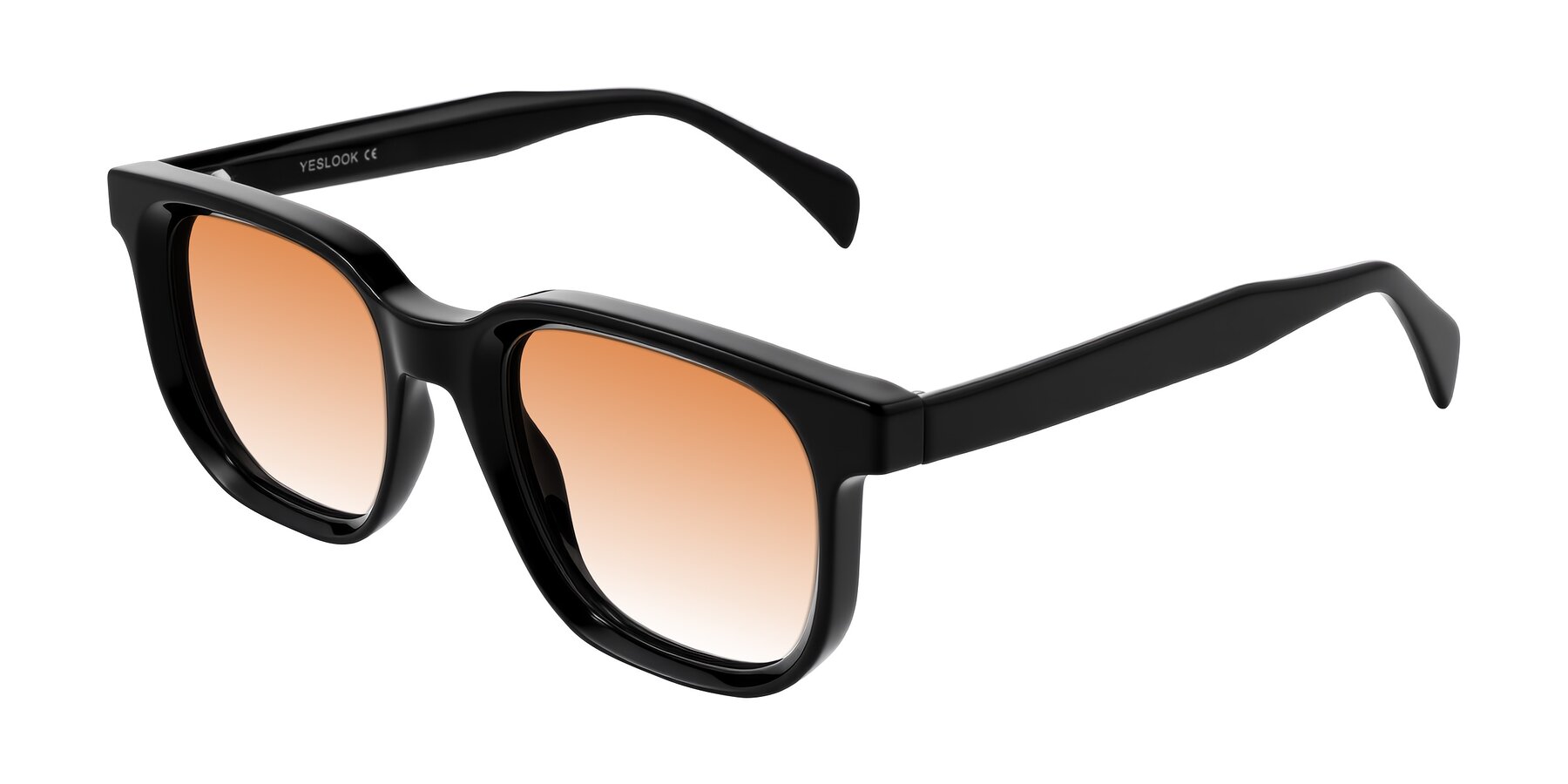 Angle of Mysterious in Black with Orange Gradient Lenses