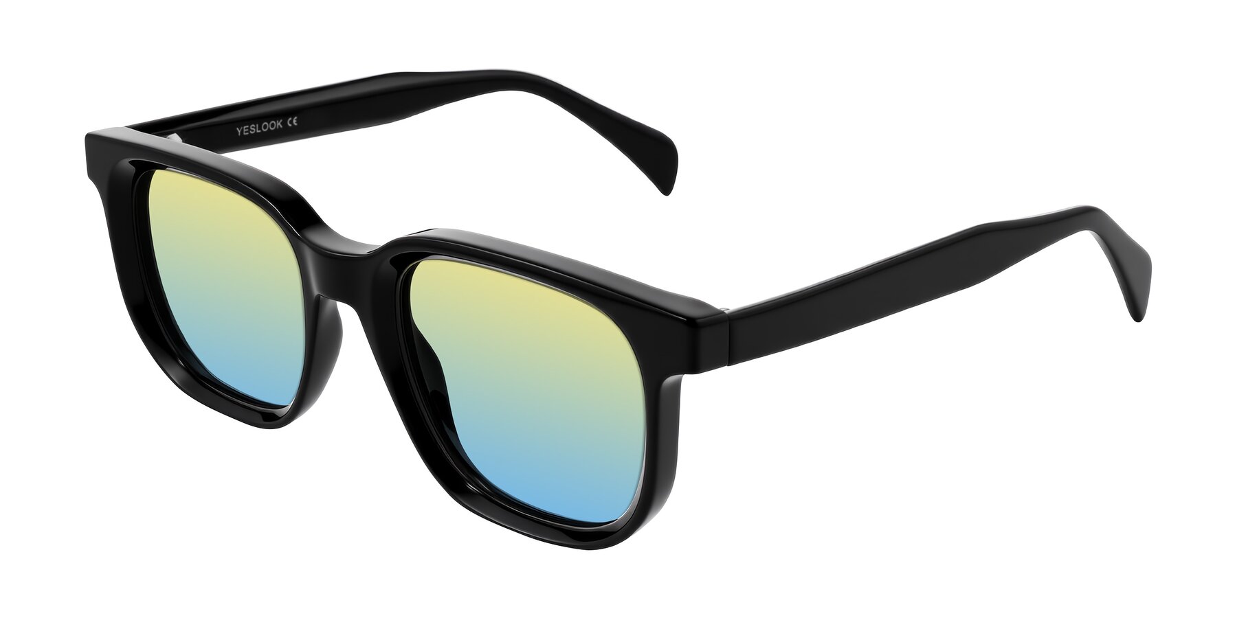 Angle of Mysterious in Black with Yellow / Blue Gradient Lenses